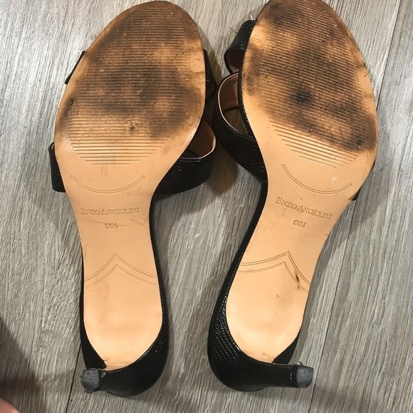 Enzo Angiolini Black Textured Vegan Leather Sandal - Picture 6 of 6